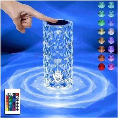 Crystal Rose Glow Touch Lamp