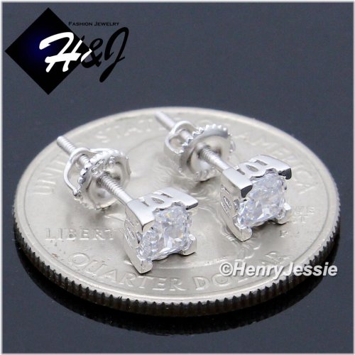 Sterling Square Stud Earring