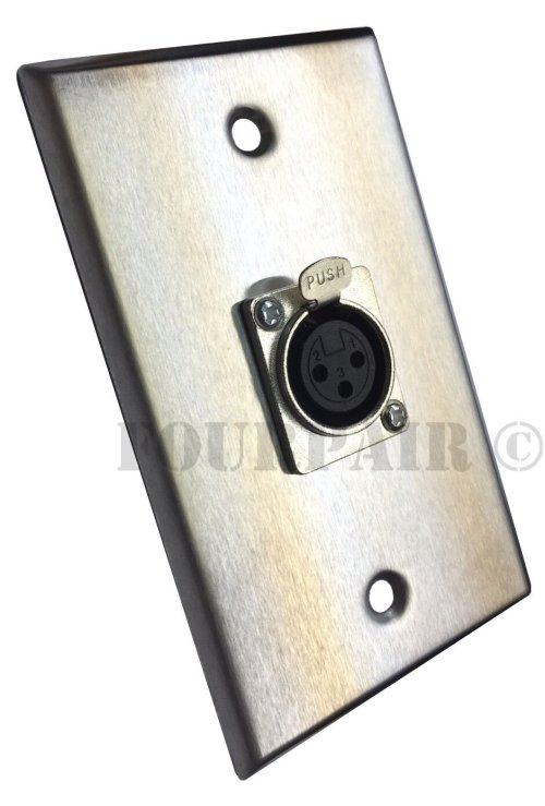 Stainless Steel XLR Microphone Wall Plate