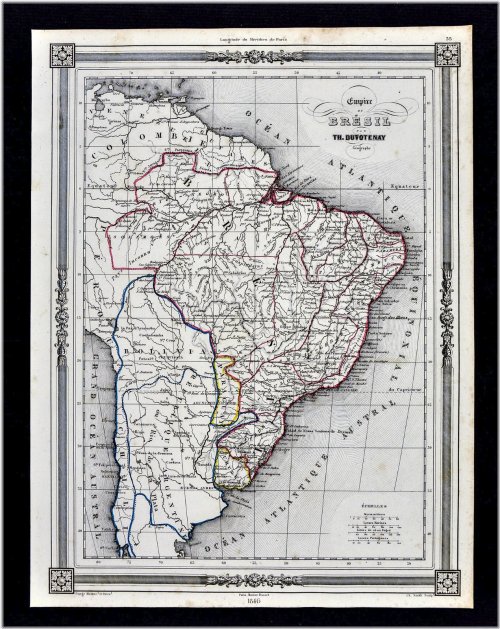Brazilian Empire Cartography - 1846 Rio de Janeiro & Bahia Map