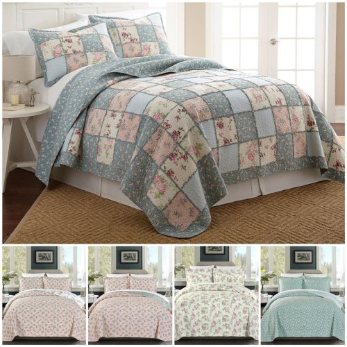 Vintage Garden 3-Piece Cotton Bedspread Set