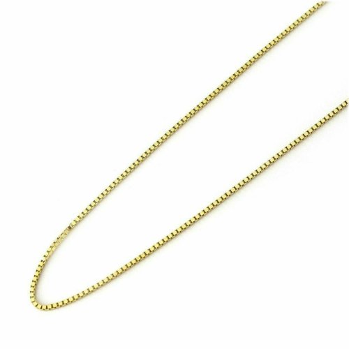 Golden Box Chain Necklace with Lobster Clasp