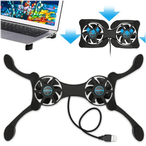 WhisperCool Foldable Laptop Stand with Dual Fans