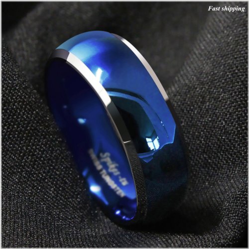 Sapphire Edge Tungsten Ring