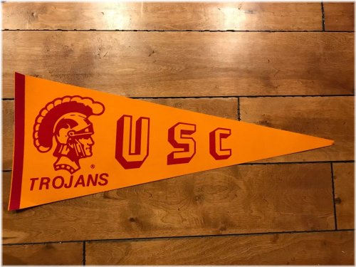 Trojans Football Pennant - 1970s Vintage USC Southern California