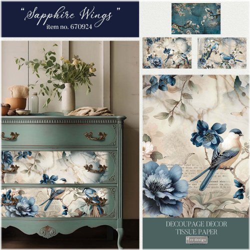 Prima Sapphire Decoupage Tissue Pack