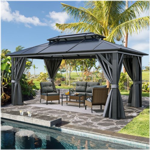 Aluminum Frame Polycarbonate Roof Gazebo for Patio