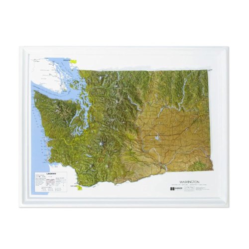 Washington State 3D Map - Unframed