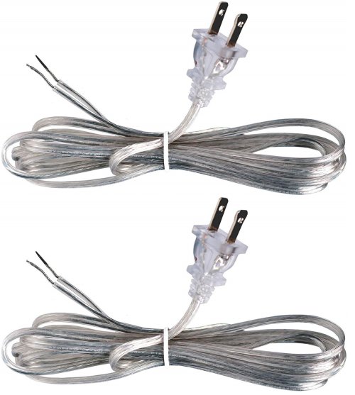 8-Foot Silver Lamp Cord, Pack of 2