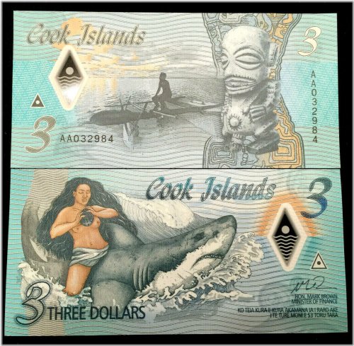 Cook Islands 3 Dollars Polymer 2021 World Paper Money UNC Currency