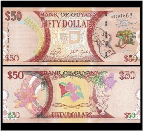 Guyana 50 Dollars Commemorative Note