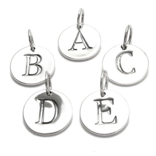 Personalized Initial Charm Pendant in Sterling Silver