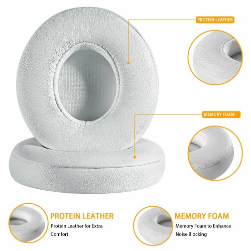 White Ear Pad Cushions for Beats By Dre SOLO 2 3 Wireless