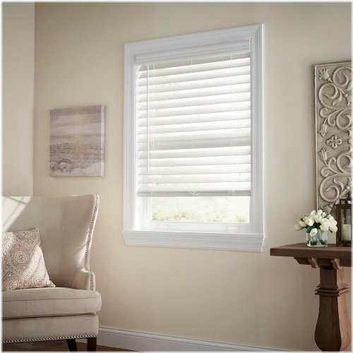 Snowy Peak Cordless Faux Wood Blinds