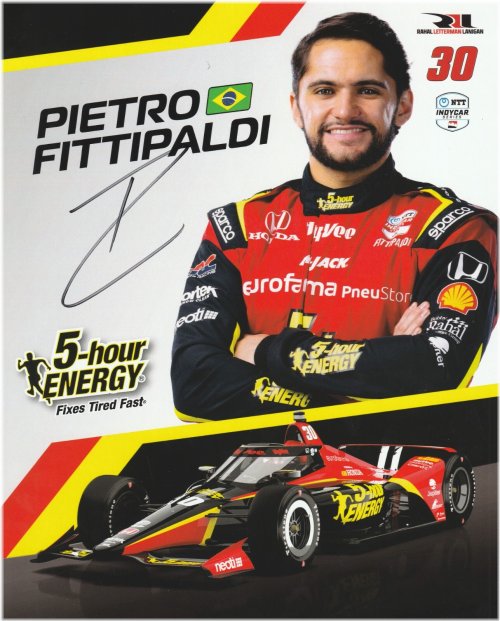Indy 500 Hero Autographed Photo Card by Pietro Fittipaldi