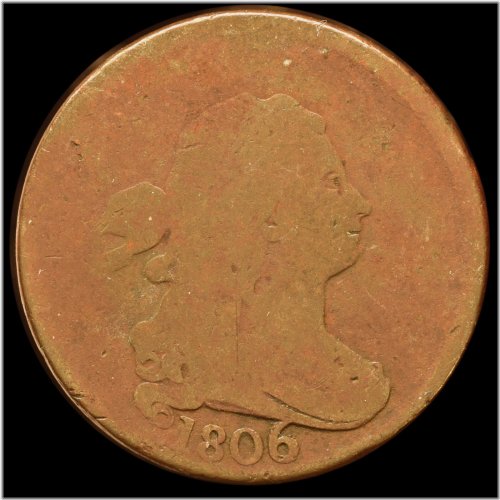 Antique Large 6 Draped Bust Half Cent