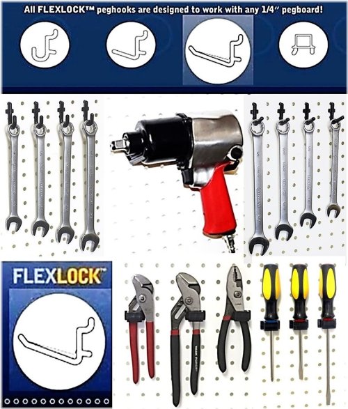 SecureFit Poly Pegboard Hooks Set