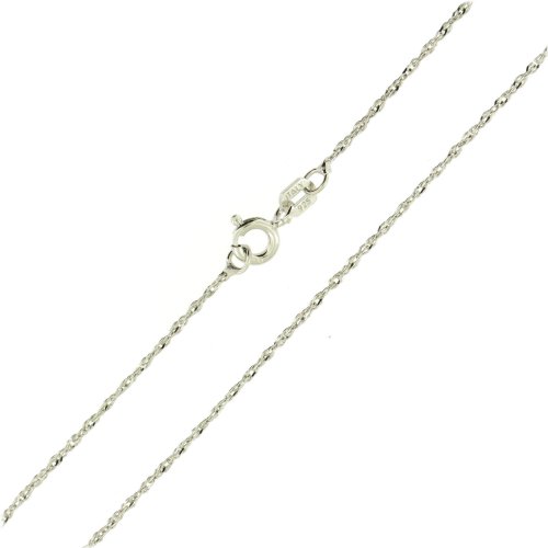 Rhodium Diamond Cut Silver Necklace