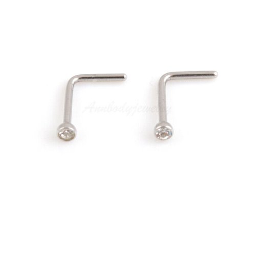 Crystal Clear Steel Nose Stud Set