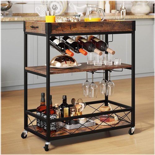 Kitchen Island Wine Cart