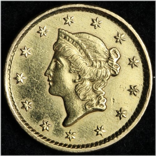 1852 Choice Uncirculated US Gold Dollar Coin