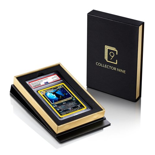 Champion's Showcase: Premium Graded Card Display Box in Gold and Blue