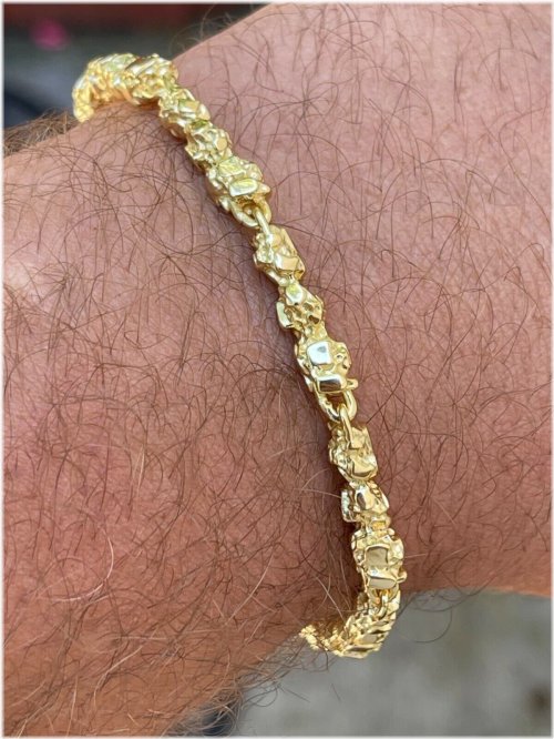 Golden Nugget Link Bracelet for Men