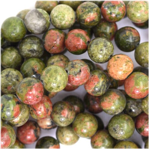 Green Jasper Rounds - Natural Unakite Beads