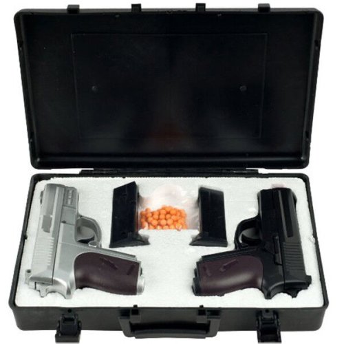 Precision Dual Pistols Set with Case and 6mm BB Ammo by CYMA