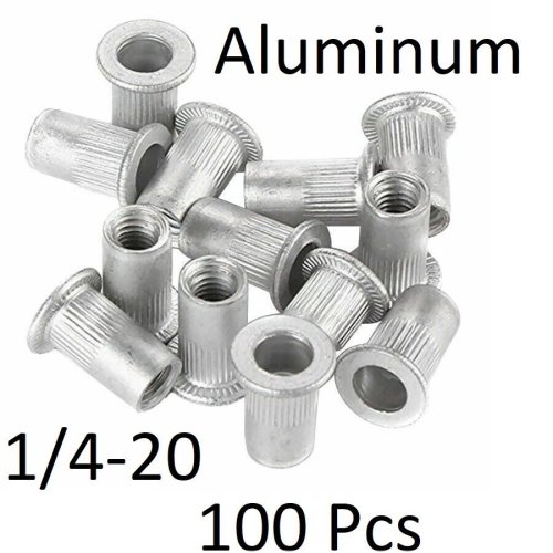 Aluminum Hexagonal Flange Nuts (Pack of 100)