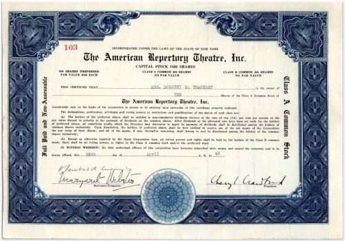 Theatre Legacy Investment Certificate