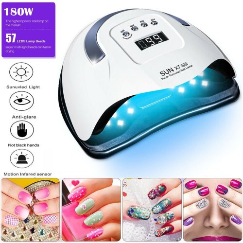 SUN X7 Pro Nail Curing Lamp - 180W LED/UV Light for Salon-Quality Manicures