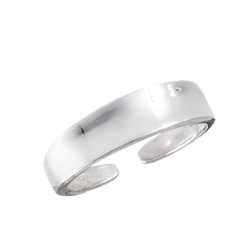 Silver Concave Midi Toe Ring