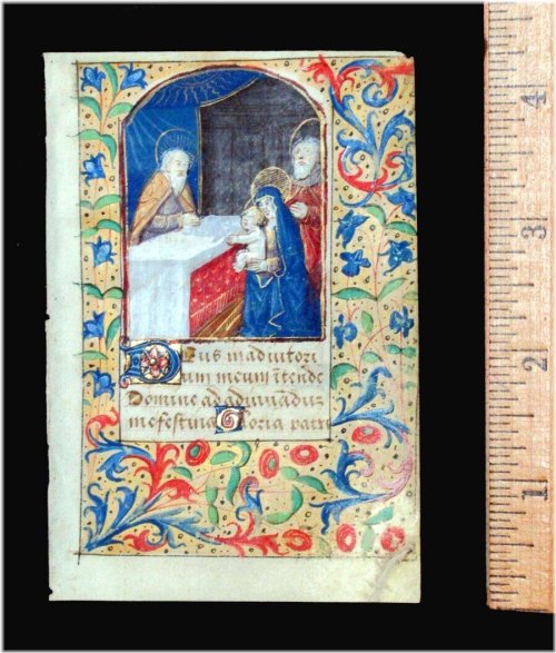 Candlelit Moments: A Medieval Book of Hours Leaf from France