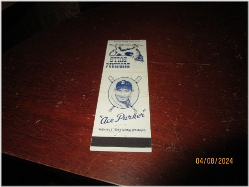 Mid-Century Durham Bulls Collectible Matchbook Featuring Ace Parker