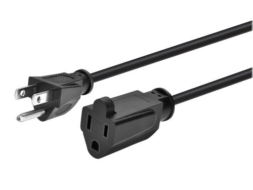 Black 6-Foot Power Extender with 3-Prong Connector