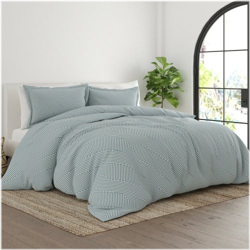 Gray Diagonal Duvet Set