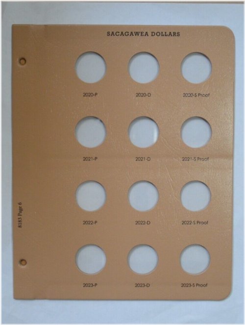 Modern Dollar Proof Album Page by Dansco - 2020-2023 Edition