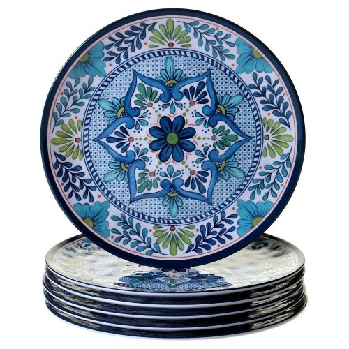 Blue Talavera Melamine Dinner Plates