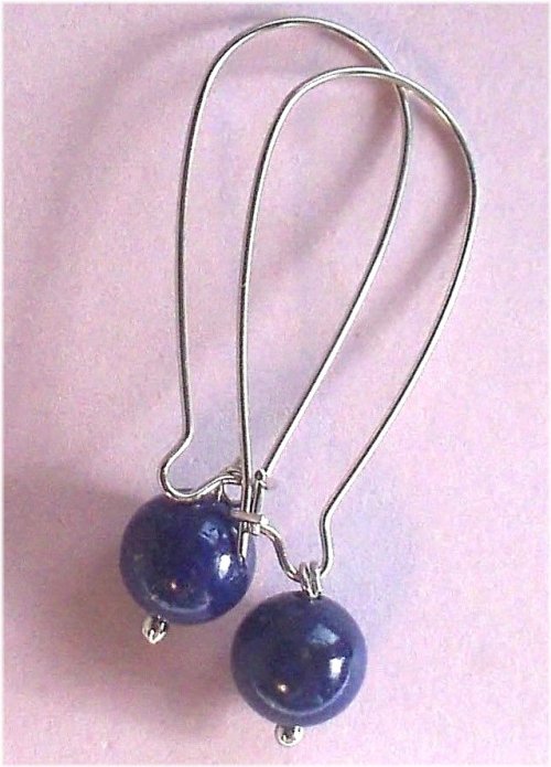 Blue Sky Bead Dangle Earrings