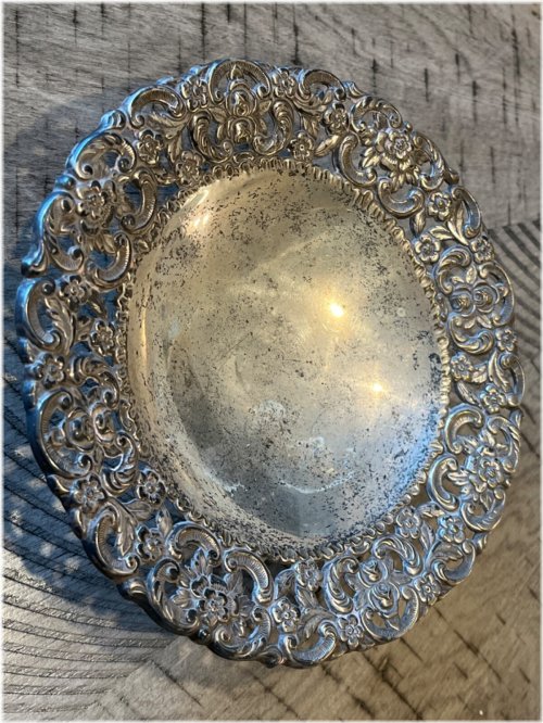 Victorian Relief Repousse Silverplate Openwork Bowl