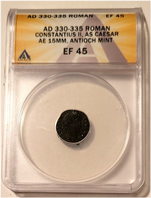 Constantius II Bronze Coin AD 330-335 - Certified XF45 by ANACS
