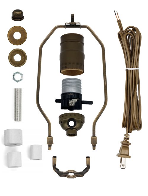 Bottle Lamp Conversion Kit - Antique Brass Finish