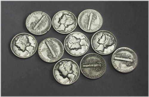 1931-p Mercury Head Dime - Authentic Grade Displayed