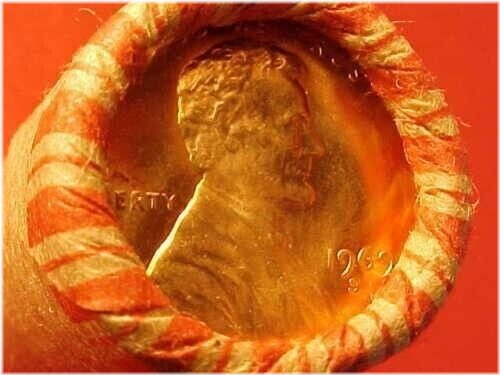 Lincoln Memorial Cent Roll - 1969-S Original Bank Wrapped BU Uncirculated Pennies