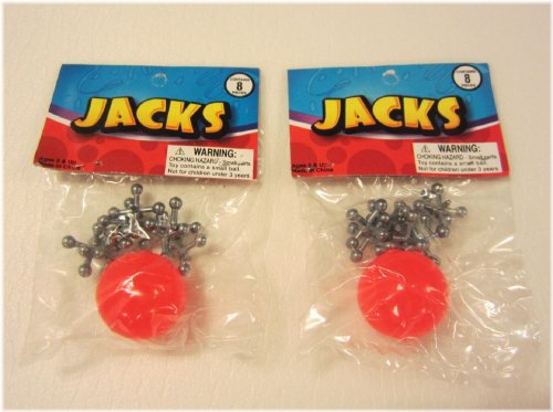 Metallic Jack and Red Ball Set