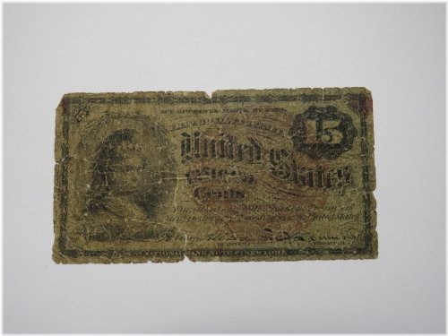 1863 Fifteen Cent Fourth Issue Fractional Currency Banknote