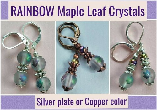 Maple Leaf Crystal Earrings