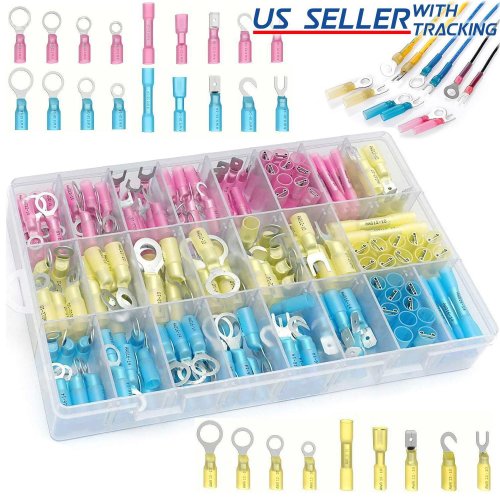 Waterproof Wire Terminal Set with Heat Shrink Connectors - 270pcs