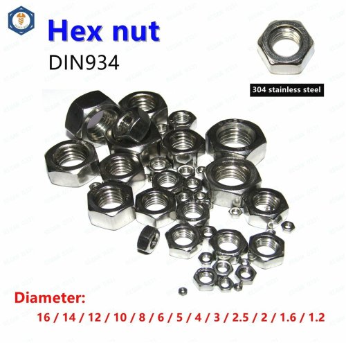 Stainless Hexagonal Fasteners in Multiple Sizes (DIN934)